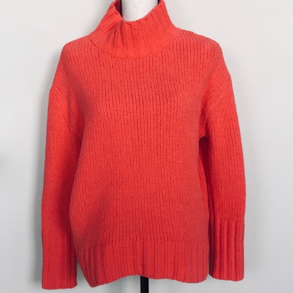 Philosophy Vibrant Coral Mock Neck Sweater